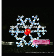 customized sapphire crystal snow flake simple comb tiara